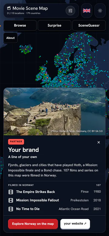 The same welcome card on a phone